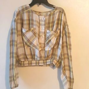 NWOT Free People lightweight plaid top